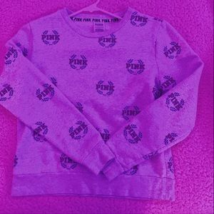 pink brand gray sweatshirt